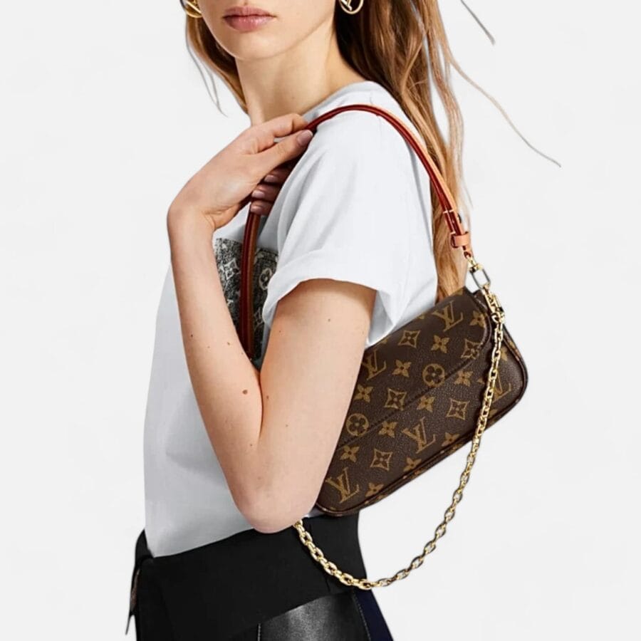 Túi Xách Nữ Louis Vuitton Ivy Màu Nâu Da Monogram Canvas - Image 3