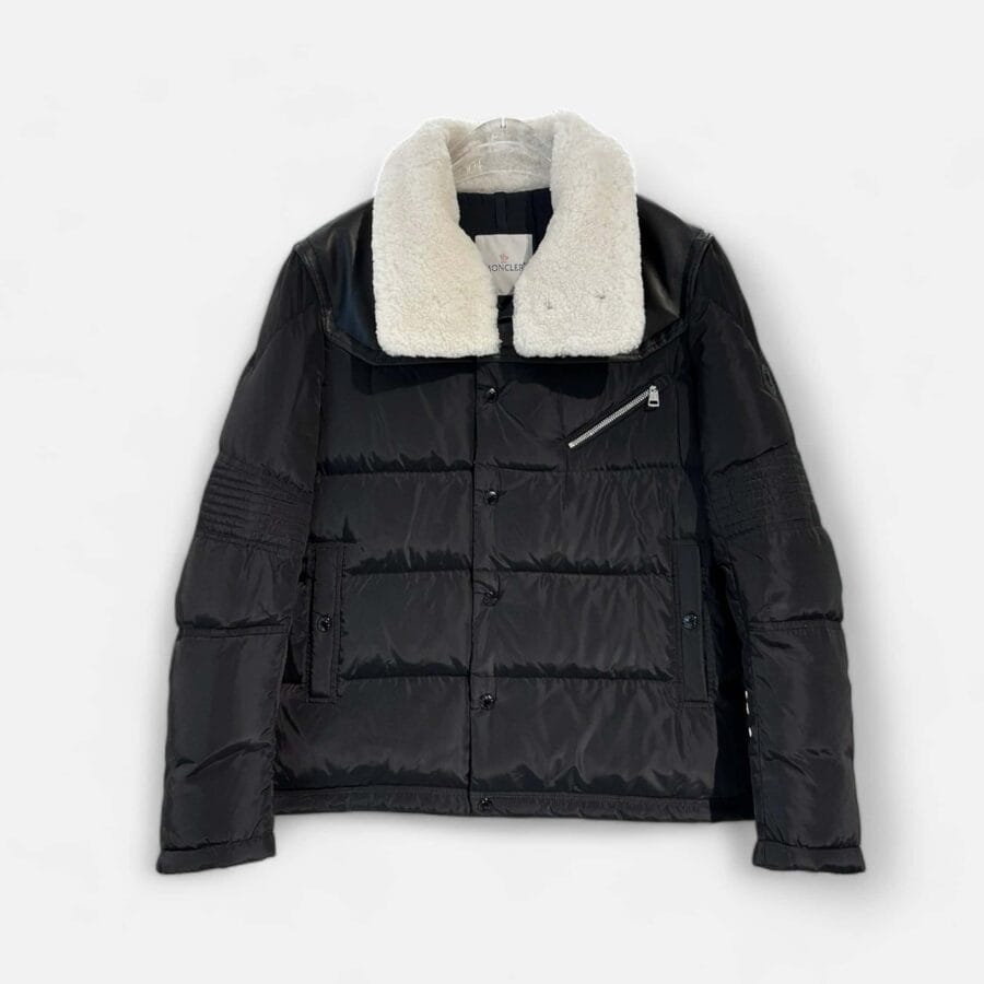 Áo Phao Lông Vũ Moncler Leo Fur Collar Ski Jacket Màu Đen