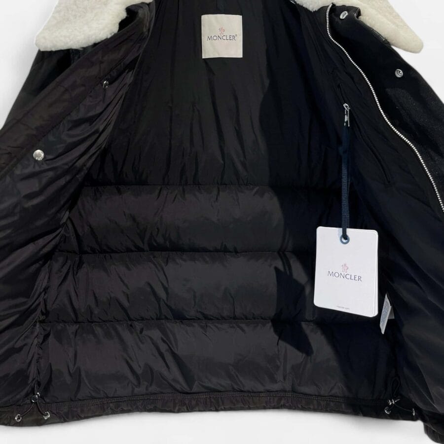 Áo Phao Lông Vũ Moncler Leo Fur Collar Ski Jacket Màu Đen - Image 4