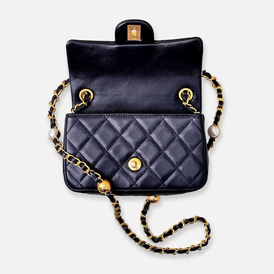 Túi xách nữ Chanel Mini Flap Bag Mix Ngọc Trai Hạt Vàng - Image 2