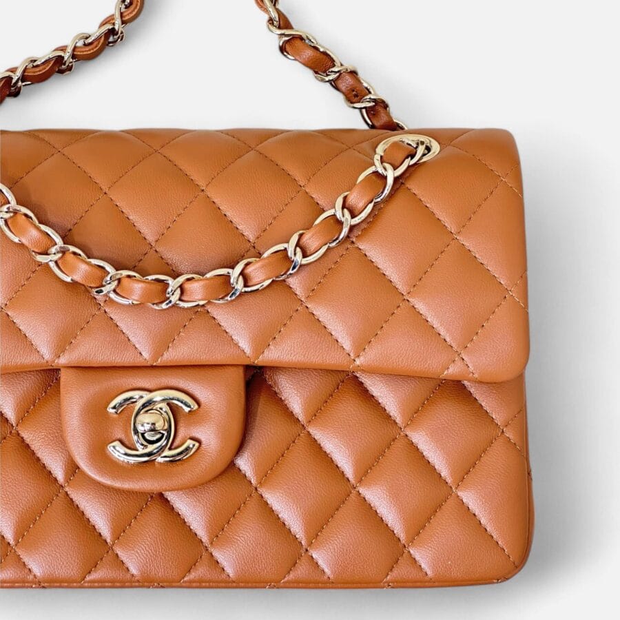 Túi Xách Chanel Classic Flap 23 Small màu Caramel Da Lamb - Image 2