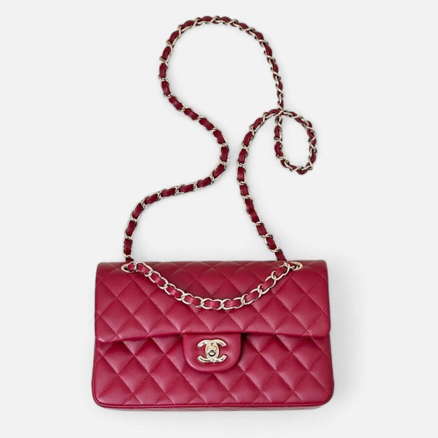 Túi Xách Chanel Classic Flap 23 Small màu Đỏ Son Da Lamb