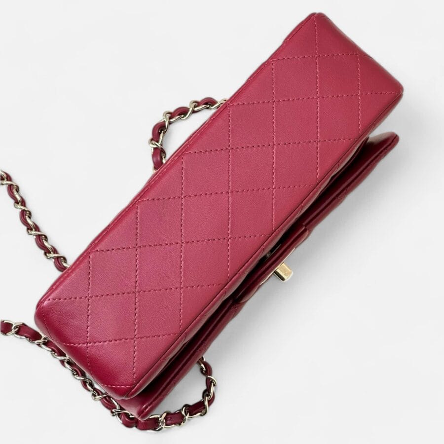 Túi Xách Chanel Classic Flap 23 Small màu Đỏ Son Da Lamb - Image 5