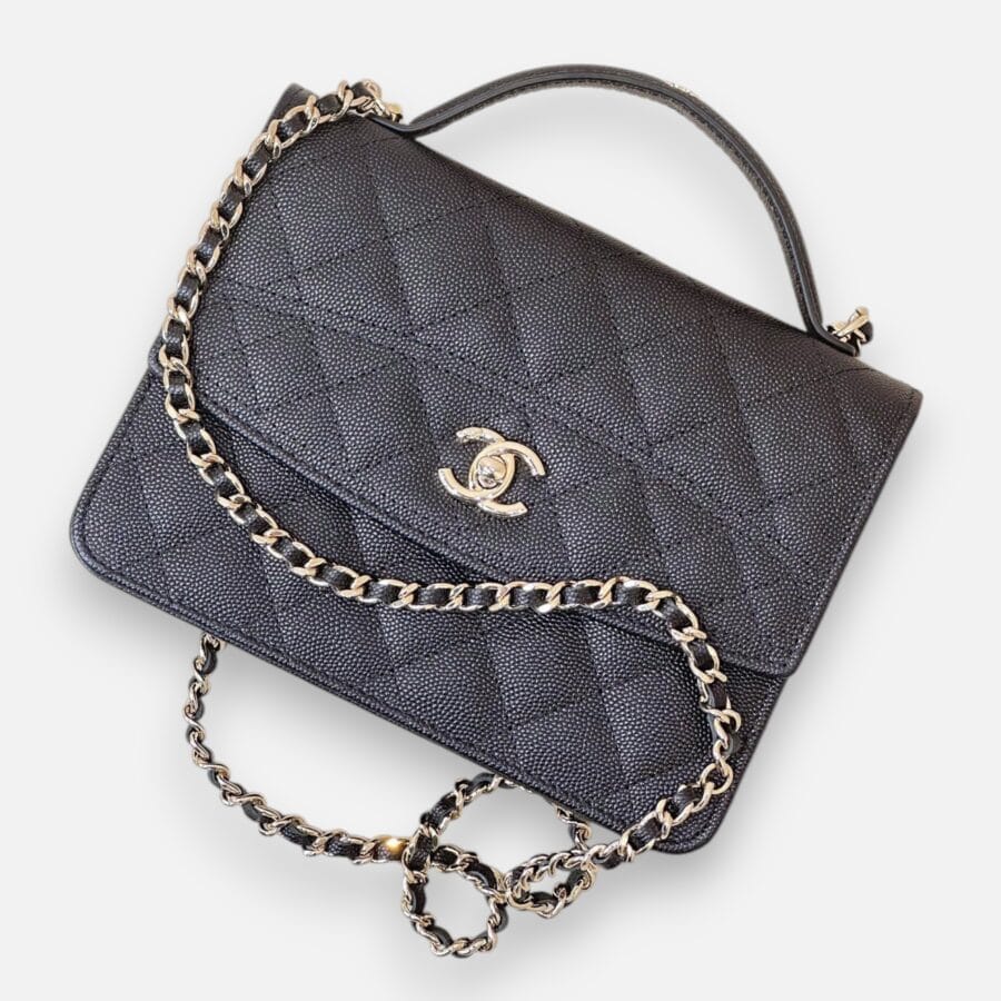 Túi xách Chanel 25C Mini Backpack màu đen da caviar - Image 2