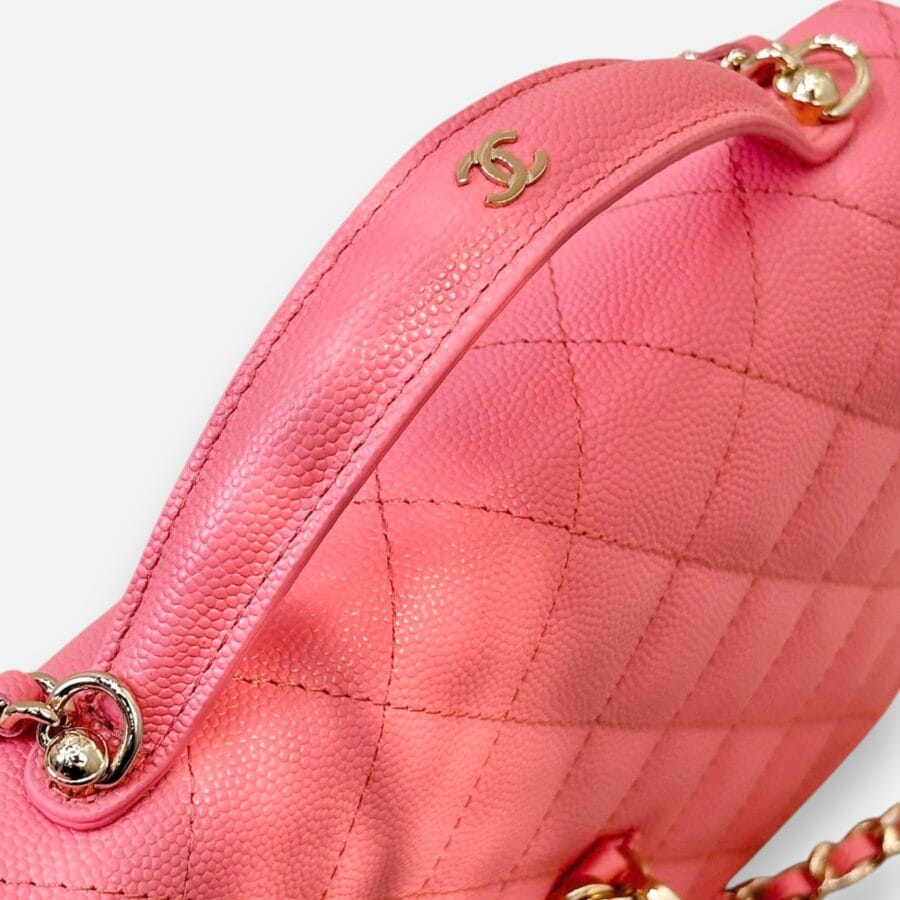 Túi xách Chanel 25C Mini Backpack màu hồng da caviar - Image 3