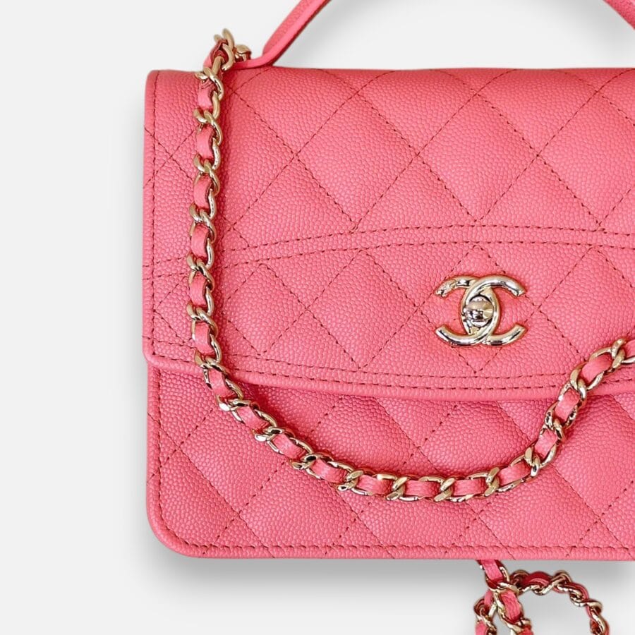 Túi xách Chanel 25C Mini Backpack màu hồng da caviar - Image 2