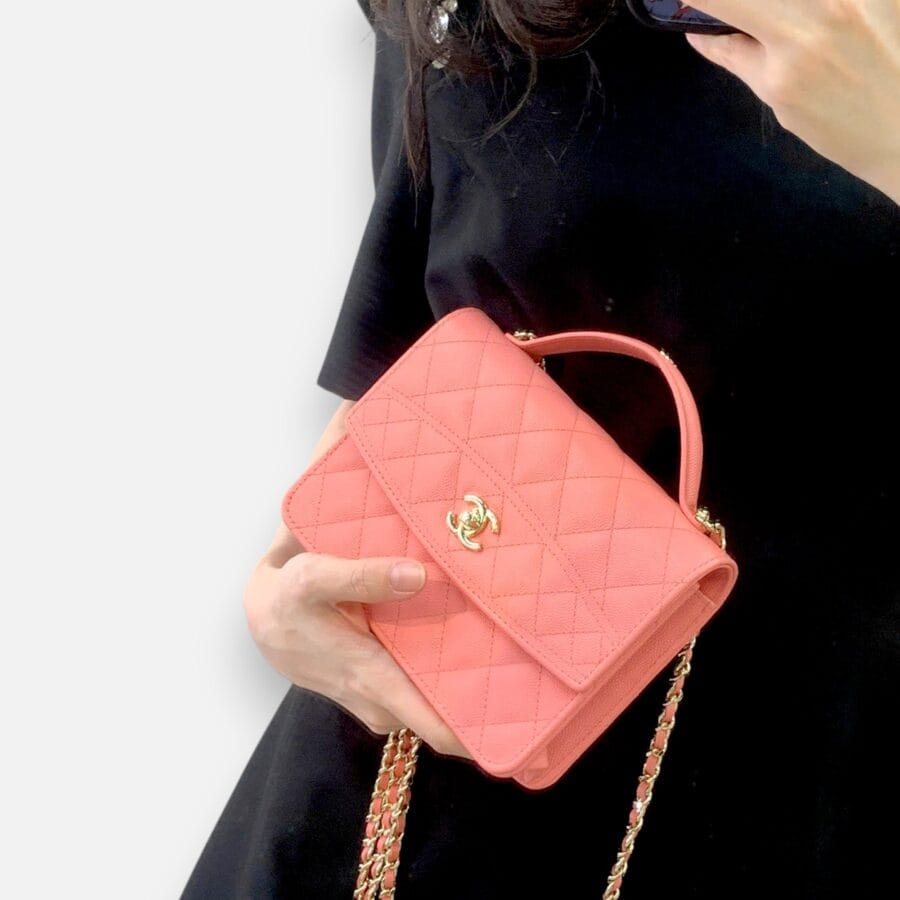 Túi xách Chanel 25C Mini Backpack màu hồng da caviar - Image 6