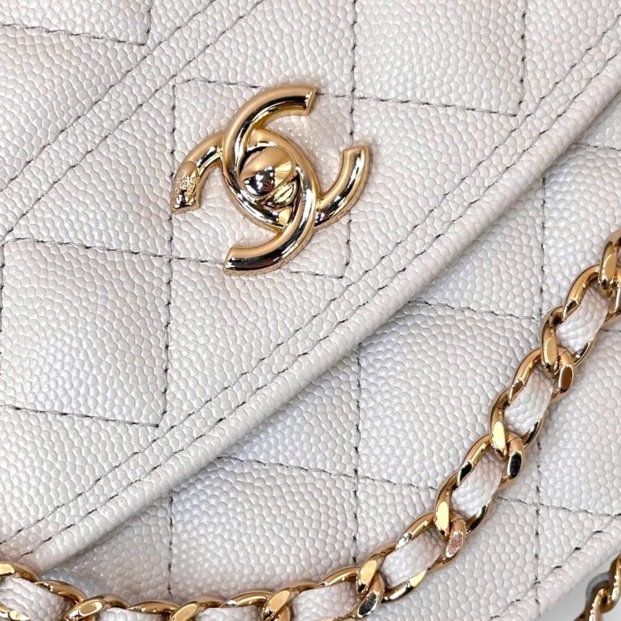 Túi xách Chanel 25C Mini Backpack màu trắng da caviar - Image 4