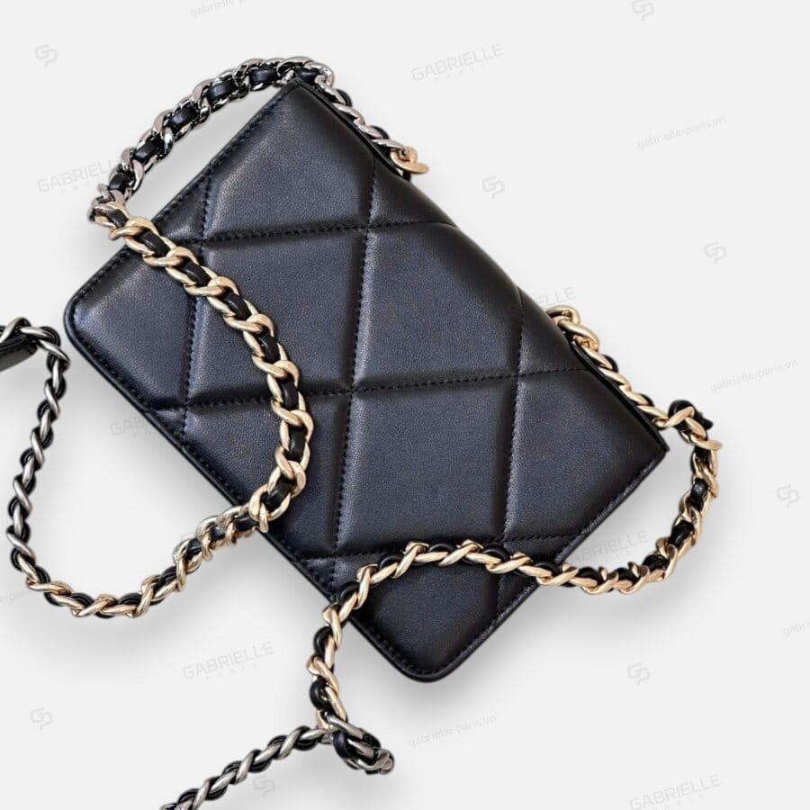 Túi xách Chanel 19 WOC màu đen da cừu - Image 9