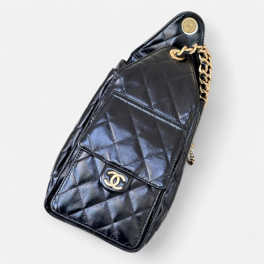 Túi xách Chanel 25C Hobo đa ngăn màu đen da bê - Image 8