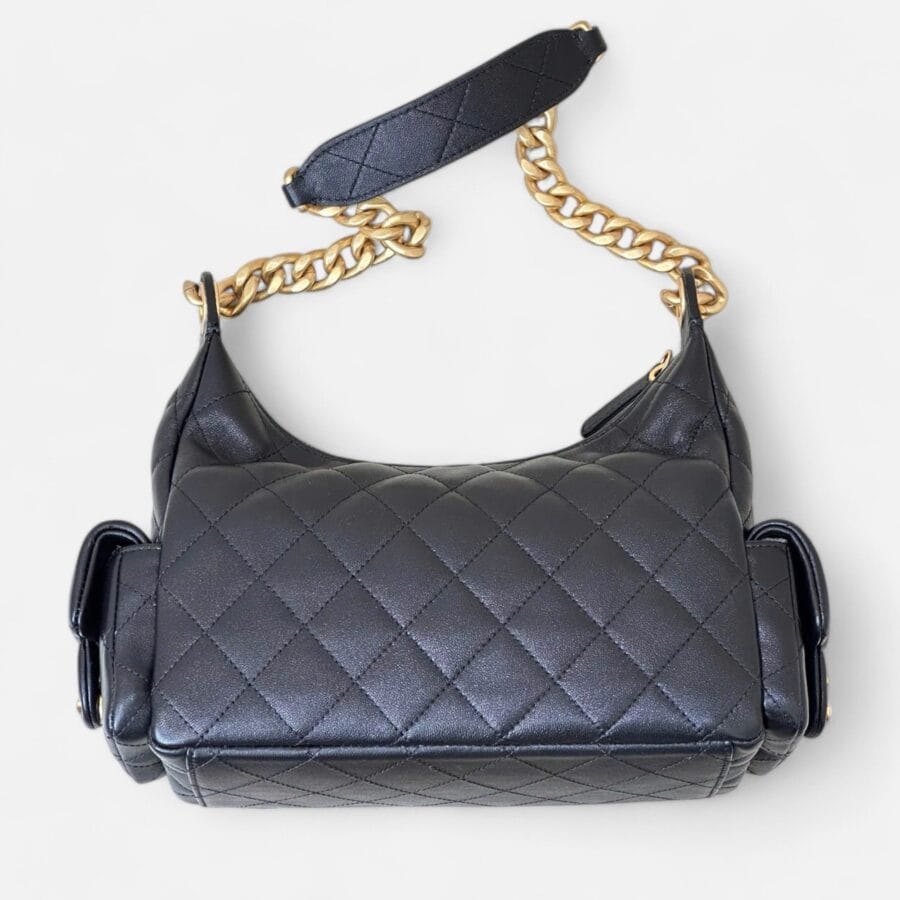 Túi xách Chanel 25C Hobo màu đen da lamb - Image 6