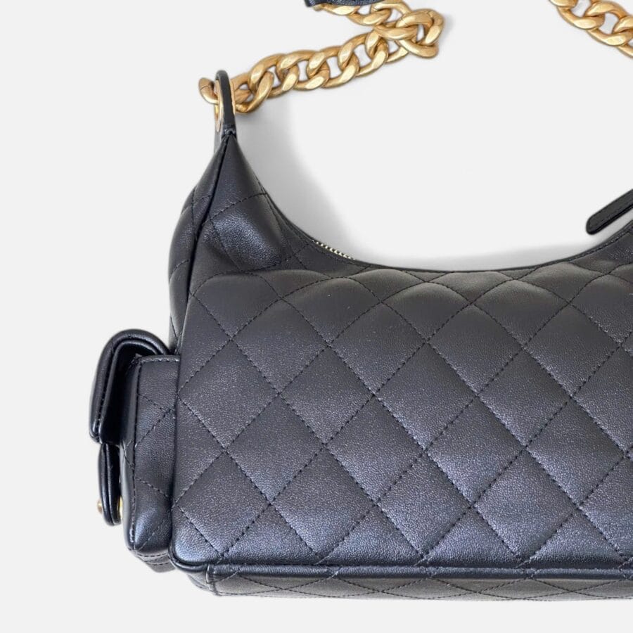 Túi xách Chanel 25C Hobo màu đen da lamb - Image 3