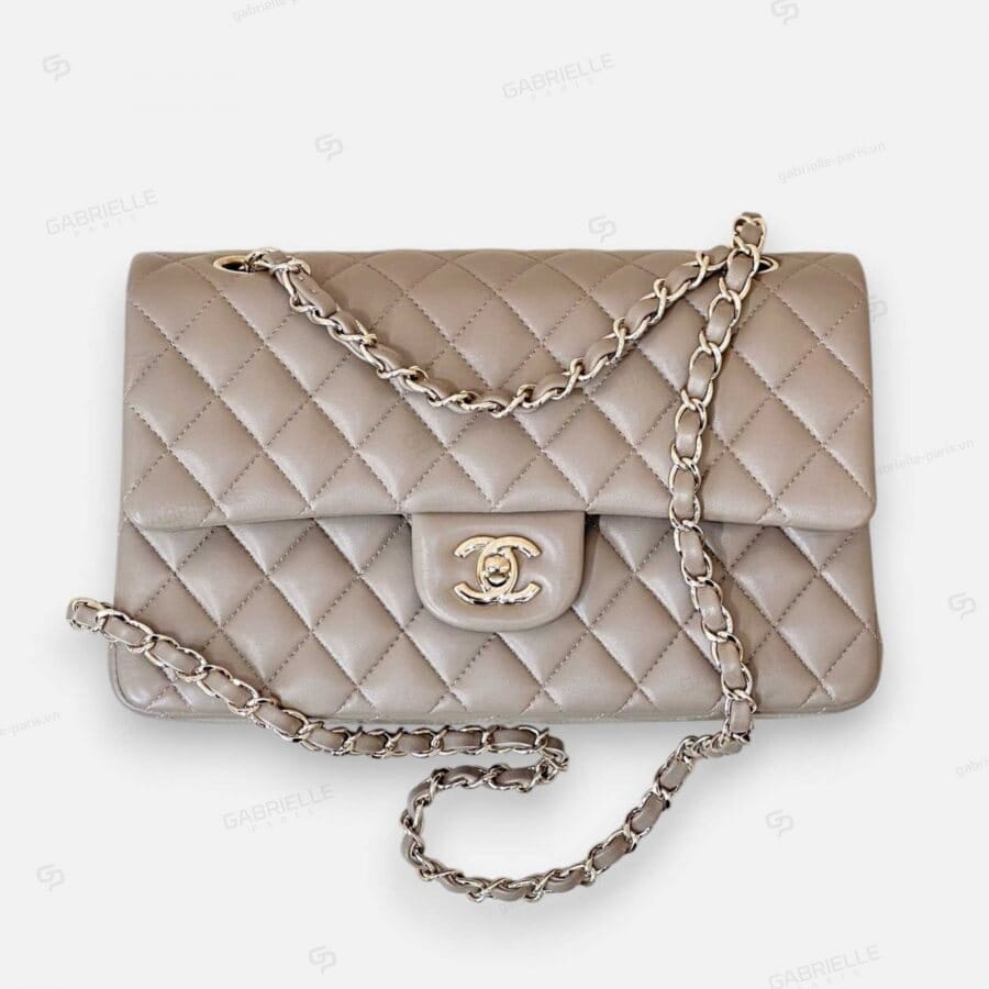 Túi xách Chanel CF Classic Flap màu be da cừu