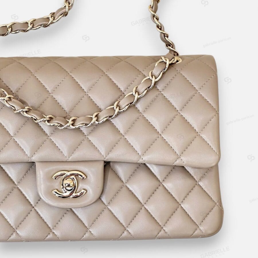 Túi xách Chanel CF Classic Flap màu be da cừu - Image 3