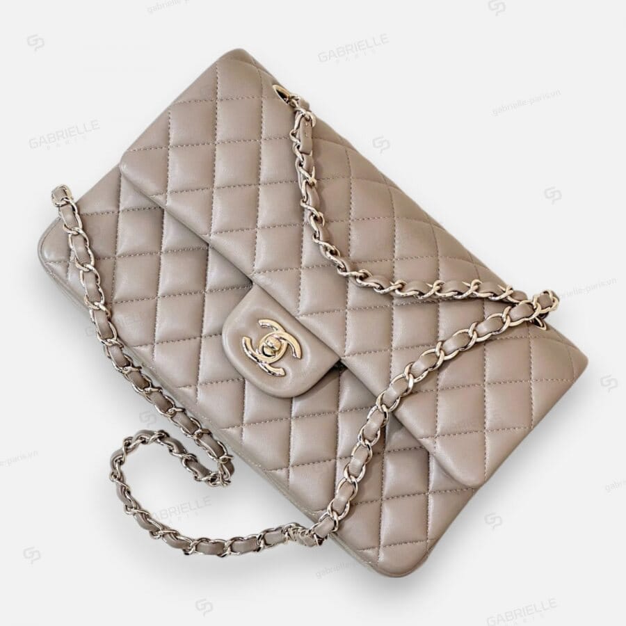 Túi xách Chanel CF Classic Flap màu be da cừu - Image 2