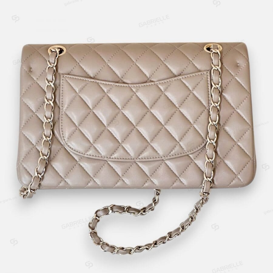 Túi xách Chanel CF Classic Flap màu be da cừu - Image 5