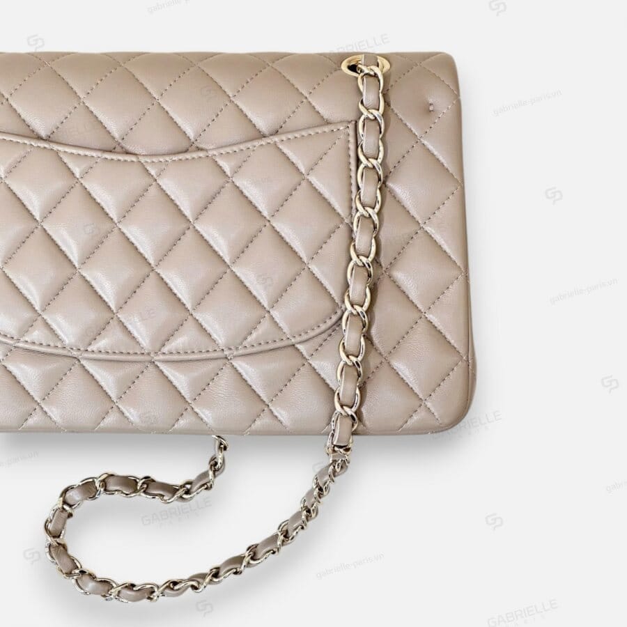 Túi xách Chanel CF Classic Flap màu be da cừu - Image 4