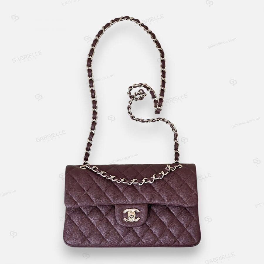 Túi xách Chanel CF Classic Flap màu nâu socola da caviar - Image 9