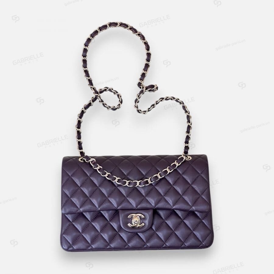 Túi xách Chanel CF Classic Flap màu tím nho da cừu - Image 9