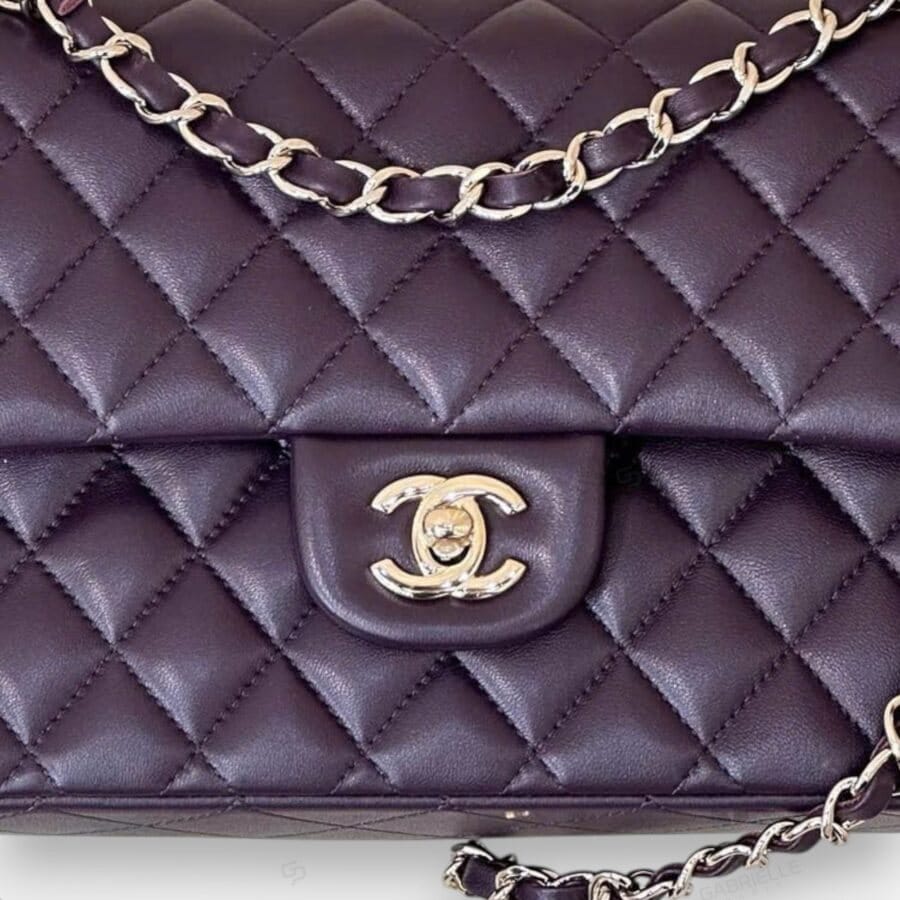 Túi xách Chanel CF Classic Flap màu tím nho da cừu - Image 2