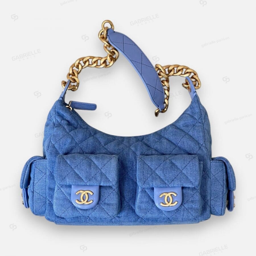 Túi xanh Chanel 25C Hobo Bag Xanh Nhạt