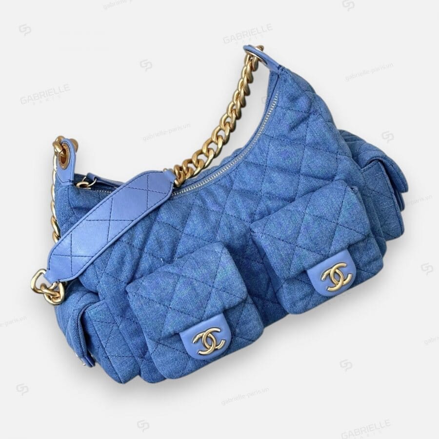 Túi xanh Chanel 25C Hobo Bag Xanh Nhạt - Image 2