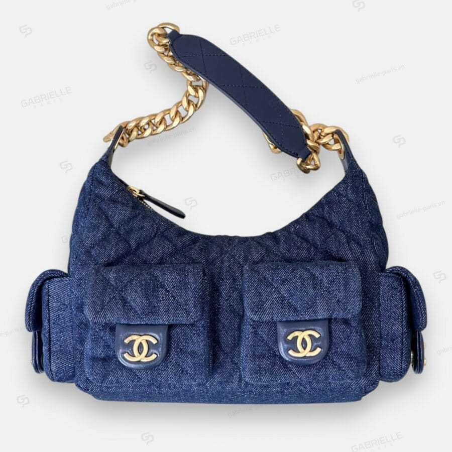 Túi xanh Chanel 25C Hobo Bag Xanh Than