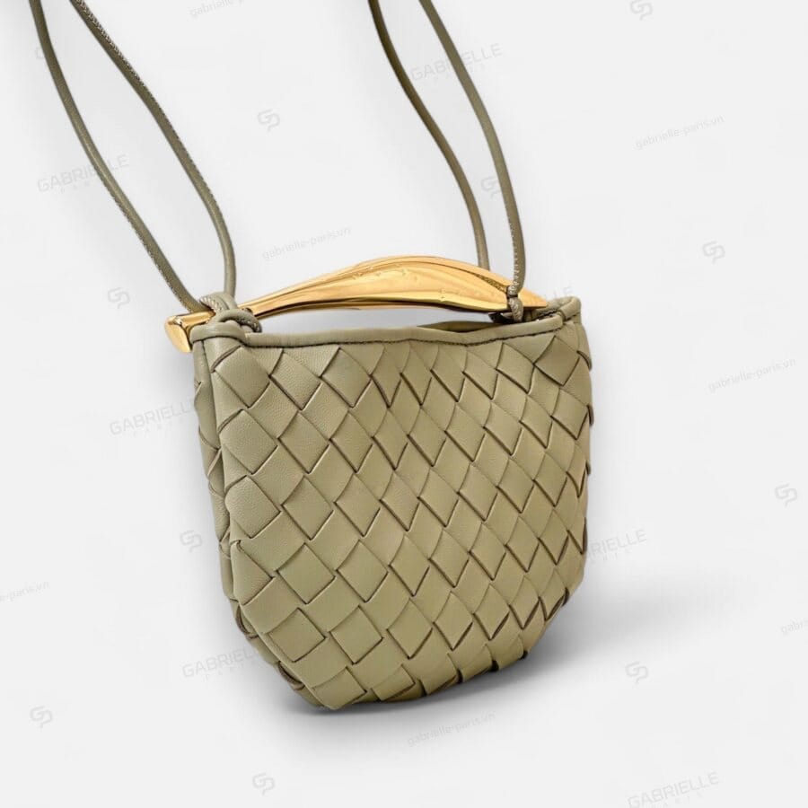 Túi xách Bottega Veneta Andiamo Sardine màu Xanh Olive da Cừu Nappa - Image 4