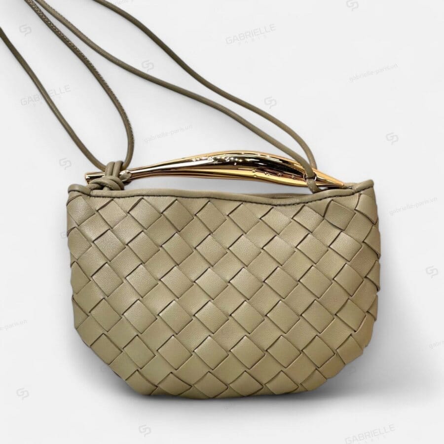 Túi xách Bottega Veneta Andiamo Sardine màu Xanh Olive da Cừu Nappa