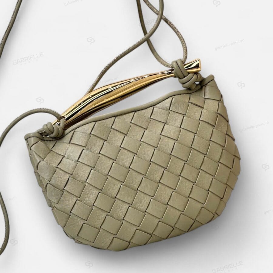 Túi xách Bottega Veneta Andiamo Sardine màu Xanh Olive da Cừu Nappa - Image 9