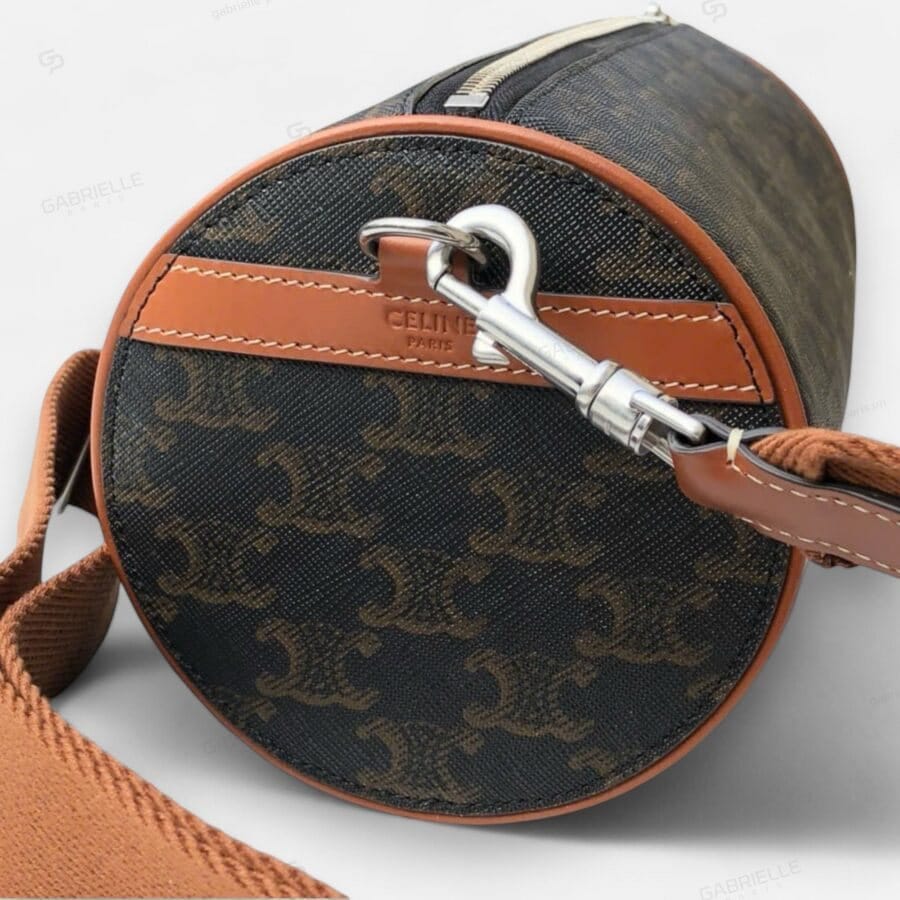 Túi xách Celine Triomphe Round Cylinder Bag màu nâu monogram da bò - Image 3