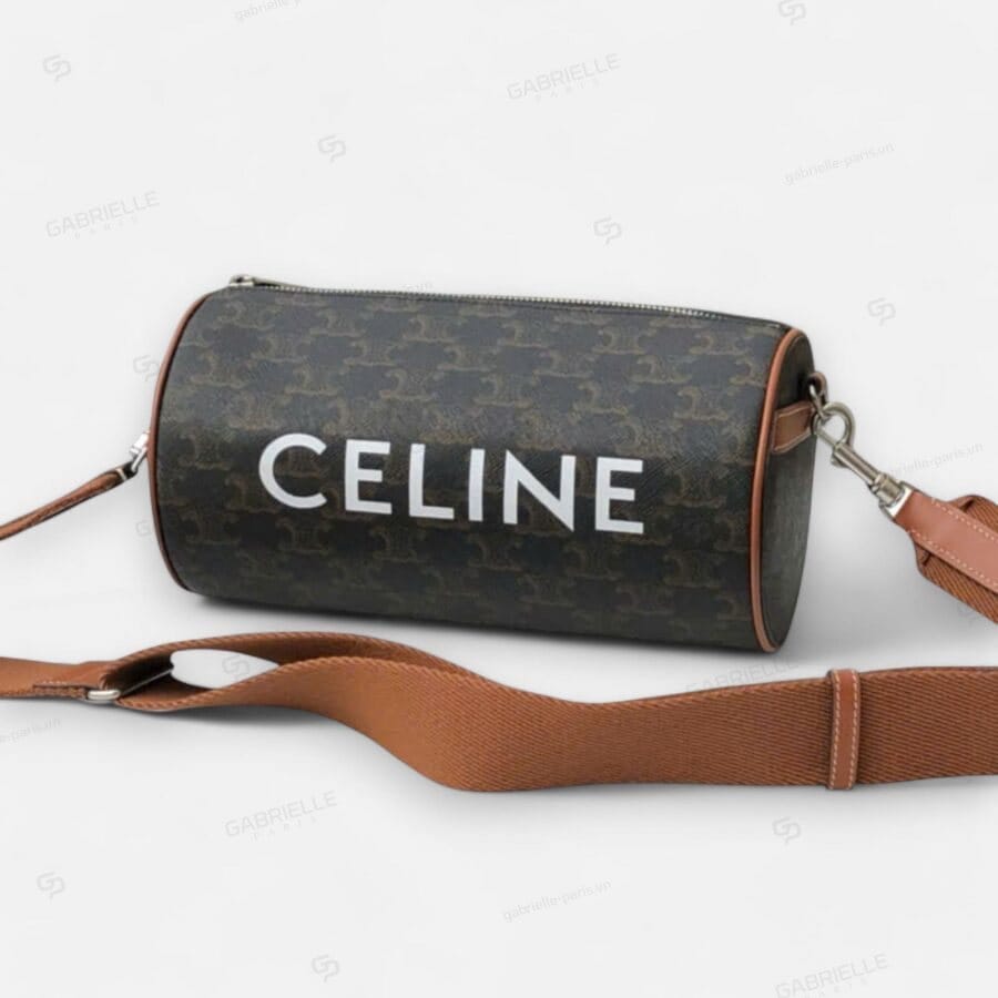 Túi xách Celine Triomphe Round Cylinder Bag màu nâu monogram da bò