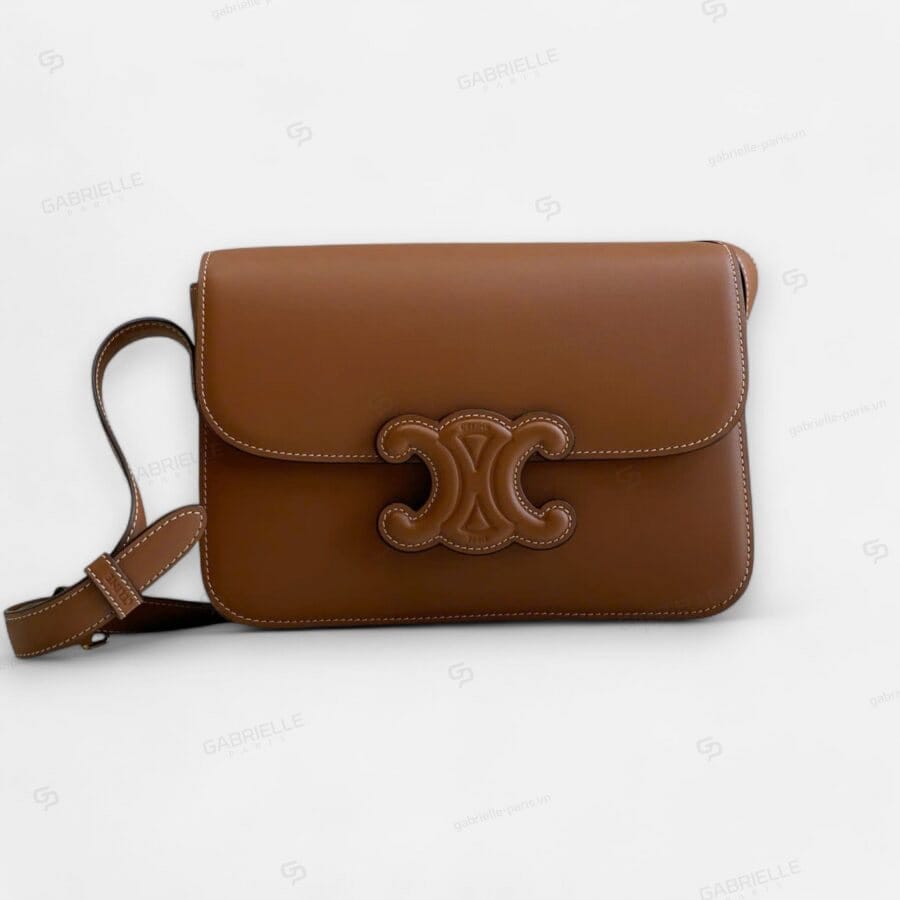 Túi xách Celine Triomphe Saddle Bag màu Nâu da Bê