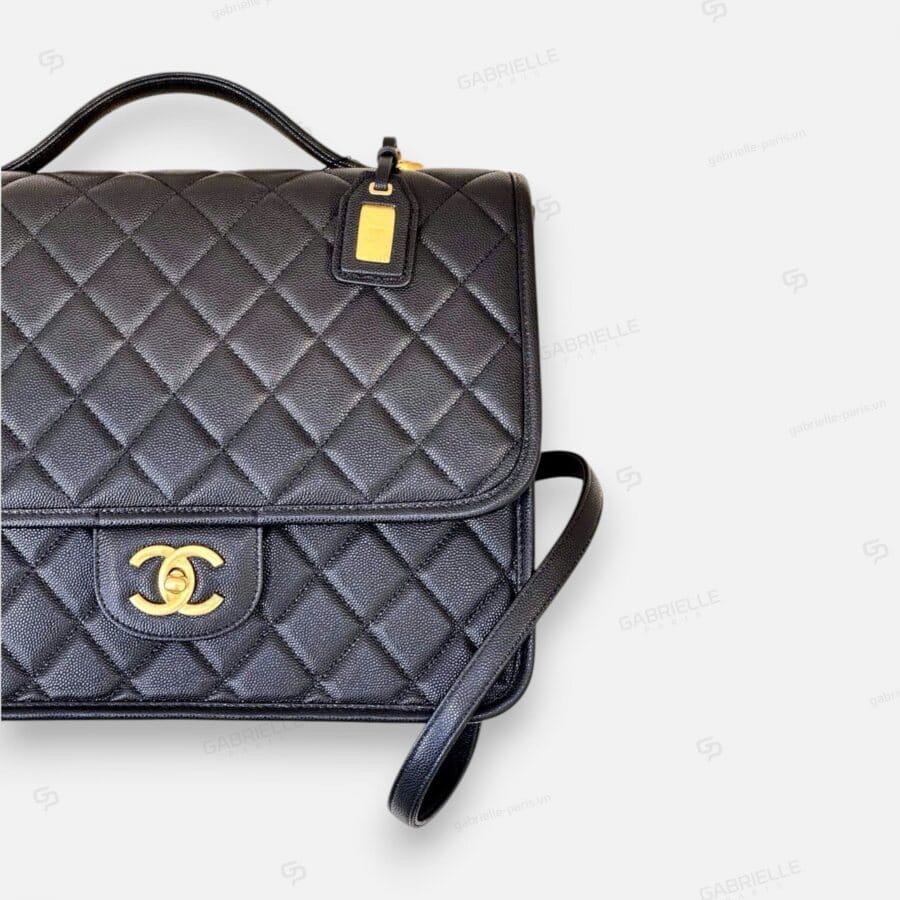 Túi xách Chanel 22K Messenger Backpack màu đen da Caviar - Image 5