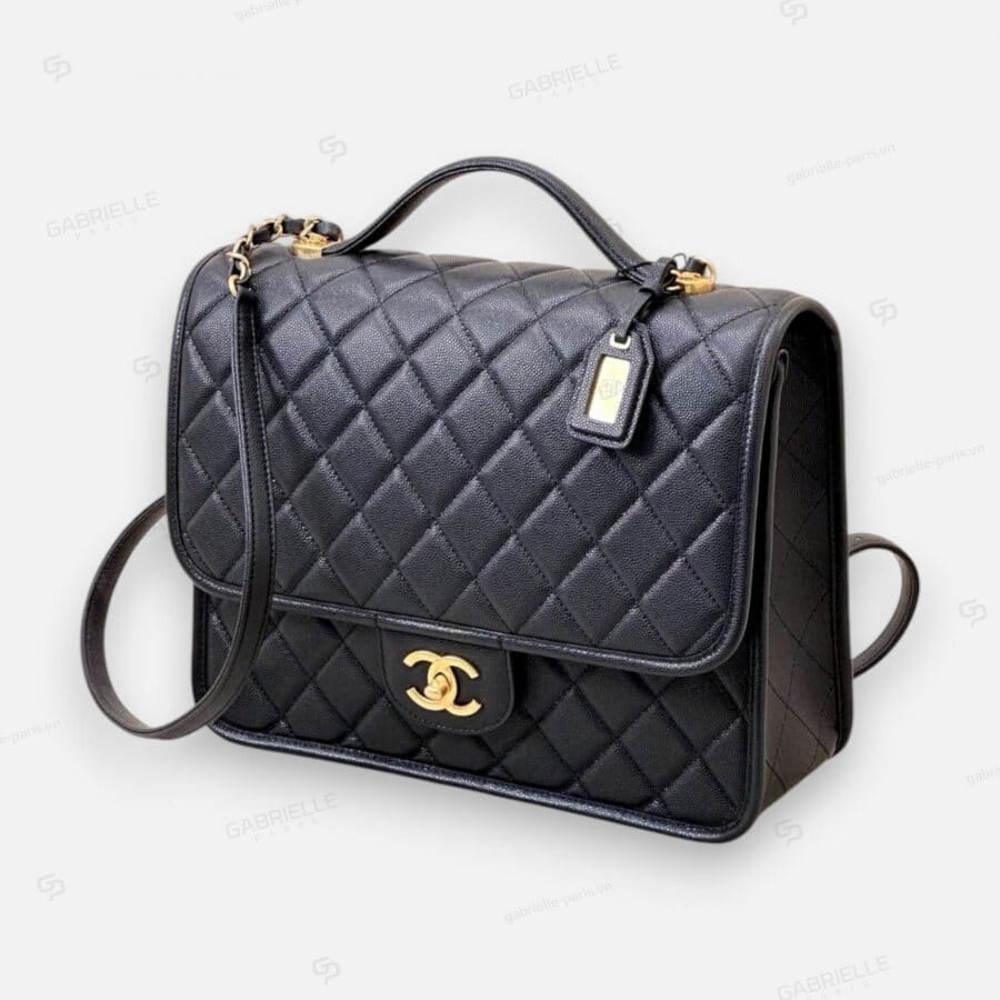 Túi xách Chanel 22K Messenger Backpack màu đen da Caviar - Image 2