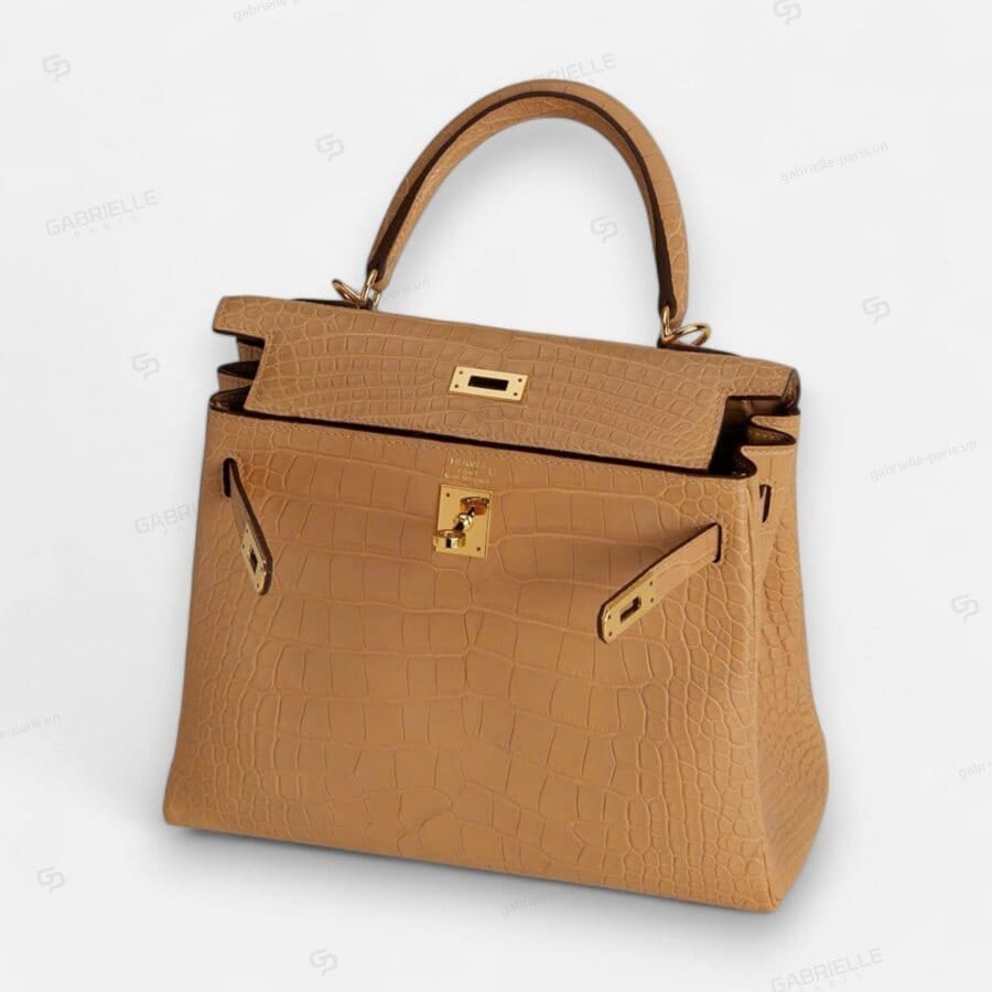 Túi xách Hermes Kelly 25 0M Chai GHW Alligator - Image 2