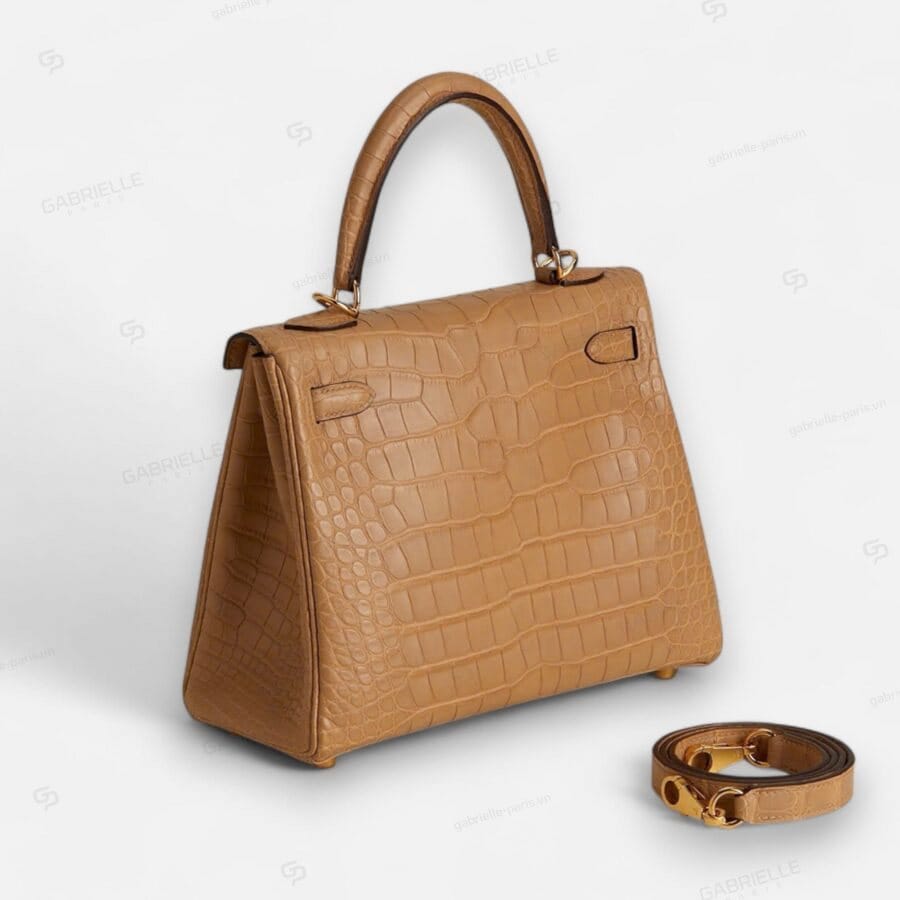 Túi xách Hermes Kelly 25 0M Chai GHW Alligator - Image 7