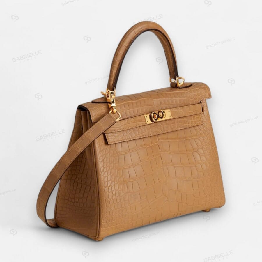 Túi xách Hermes Kelly 25 0M Chai GHW Alligator - Image 4