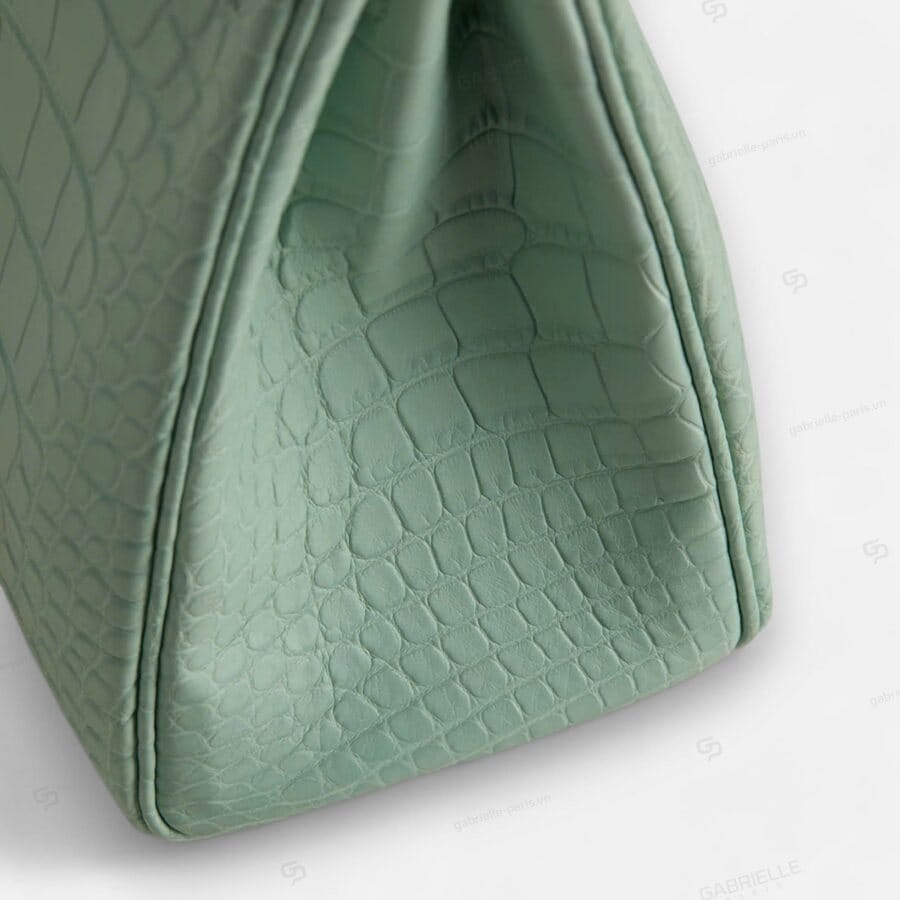 Túi xách Hermes Kelly 25 6U Vert deau PHW Alligator - Image 4