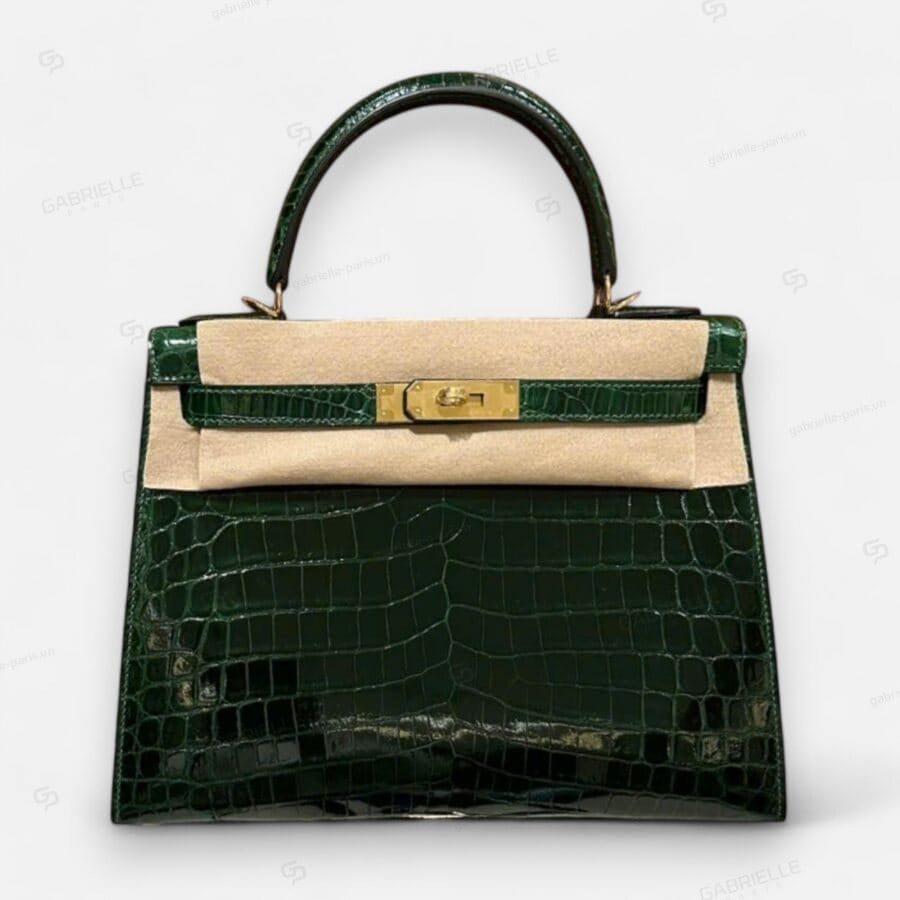 Túi xách Hermes Kelly 28 Vert Foncé GHW Niloticus