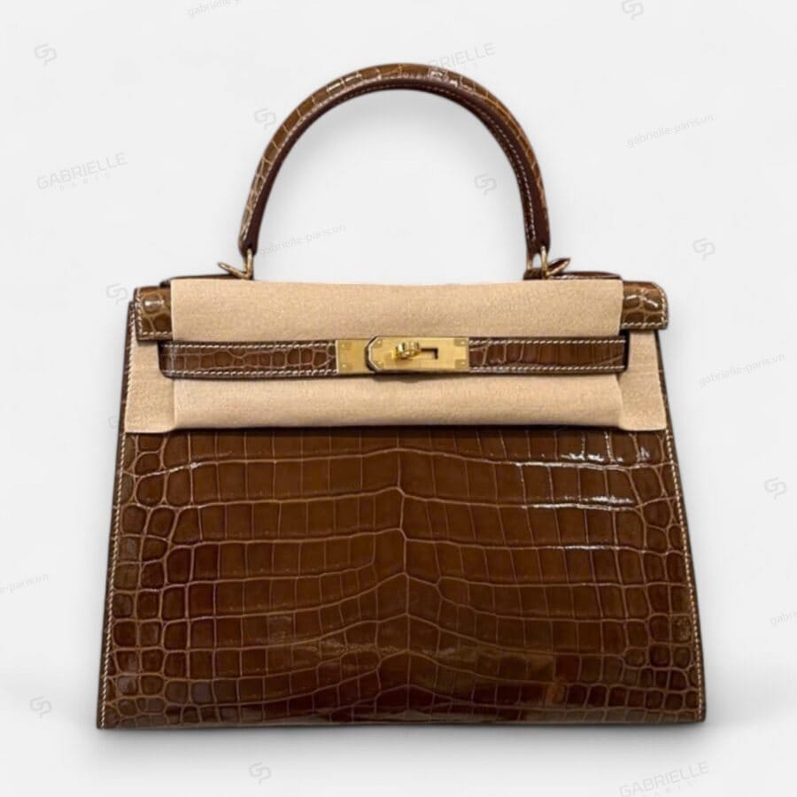 Túi xách Hermes Kelly 28 Ficelle GHW Niloticus