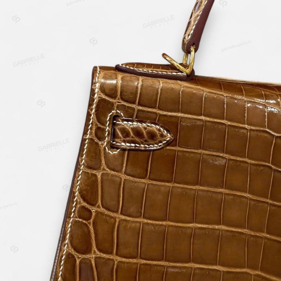 Túi xách Hermes Kelly 28 Ficelle GHW Niloticus - Image 2