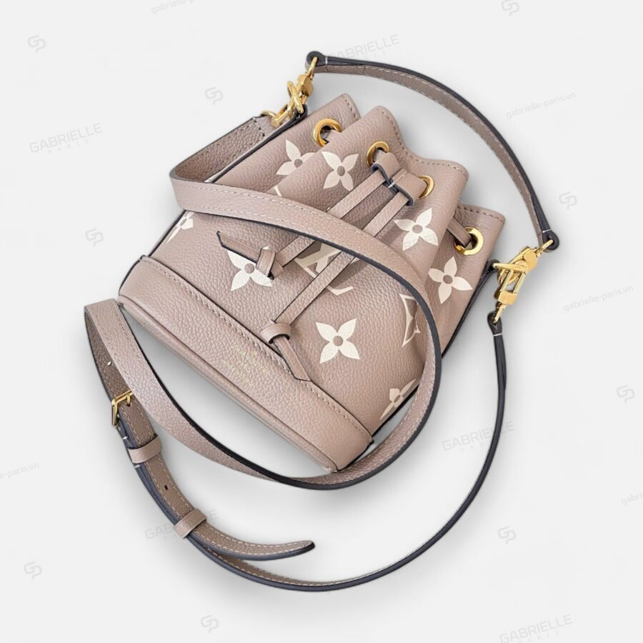 Túi xách Louis Vuitton Nano Noé Bicolor Monogram Empreinte màu Xám - Image 6