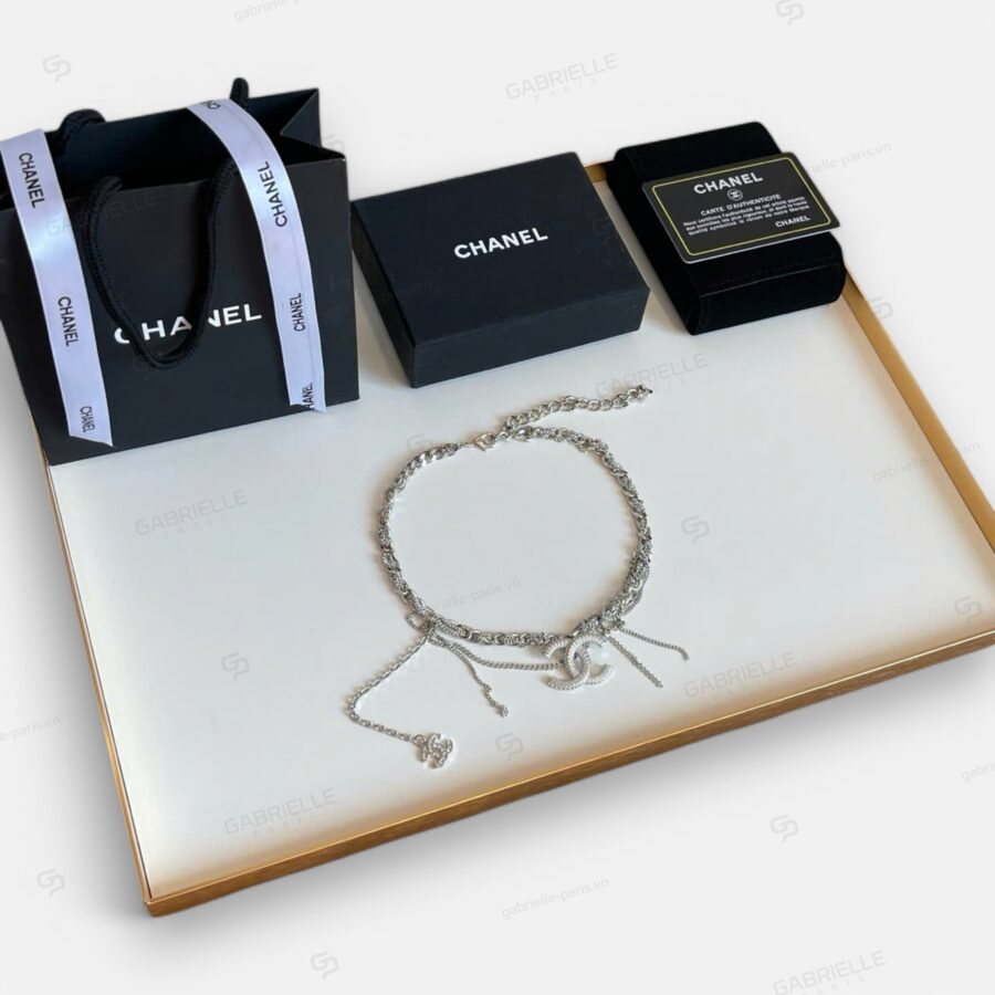 Vòng Cổ Chanel 22B Choker Bạc - Image 5